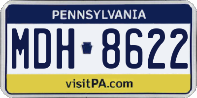 PA license plate MDH8622