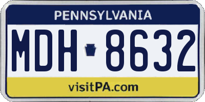 PA license plate MDH8632