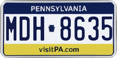 PA license plate MDH8635