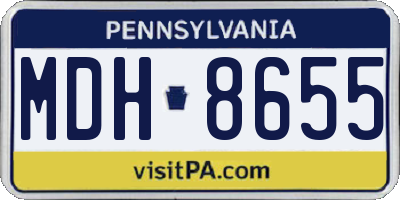 PA license plate MDH8655