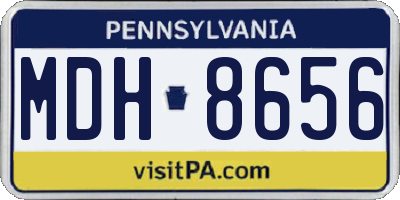 PA license plate MDH8656