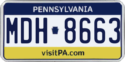 PA license plate MDH8663