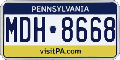 PA license plate MDH8668