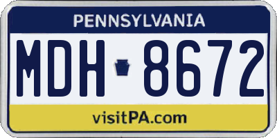 PA license plate MDH8672
