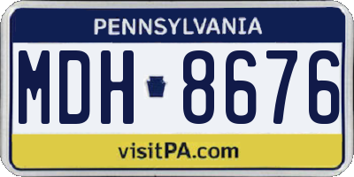 PA license plate MDH8676