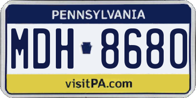 PA license plate MDH8680