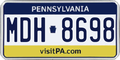 PA license plate MDH8698