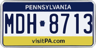 PA license plate MDH8713