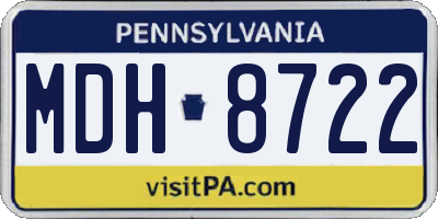 PA license plate MDH8722