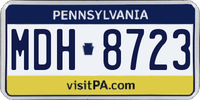 PA license plate MDH8723