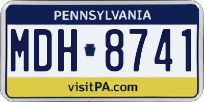 PA license plate MDH8741