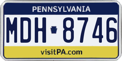 PA license plate MDH8746