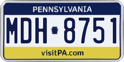 PA license plate MDH8751