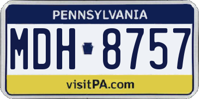 PA license plate MDH8757