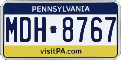 PA license plate MDH8767