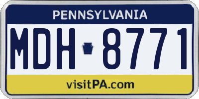 PA license plate MDH8771