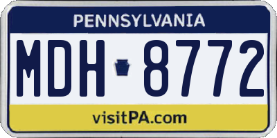 PA license plate MDH8772