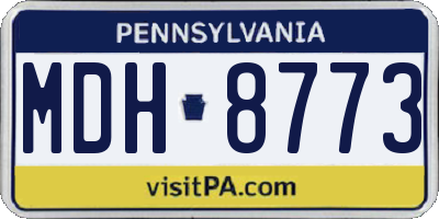 PA license plate MDH8773