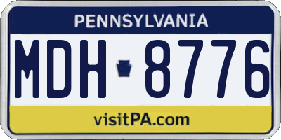 PA license plate MDH8776