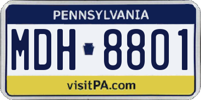 PA license plate MDH8801