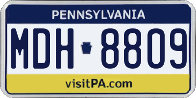 PA license plate MDH8809
