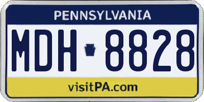 PA license plate MDH8828