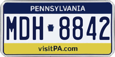PA license plate MDH8842
