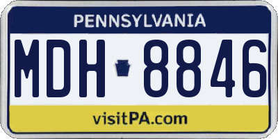 PA license plate MDH8846