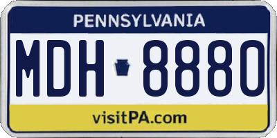 PA license plate MDH8880
