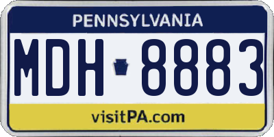 PA license plate MDH8883