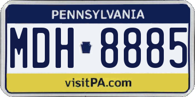 PA license plate MDH8885