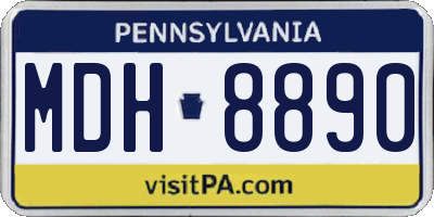 PA license plate MDH8890