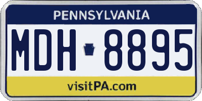 PA license plate MDH8895