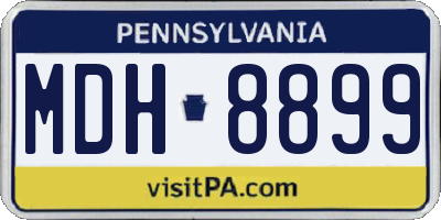 PA license plate MDH8899