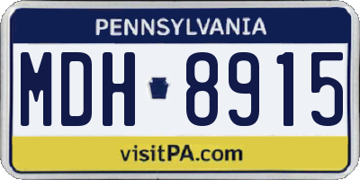 PA license plate MDH8915