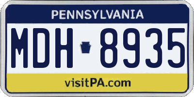PA license plate MDH8935