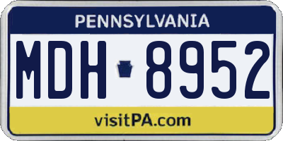PA license plate MDH8952