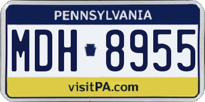 PA license plate MDH8955