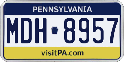 PA license plate MDH8957