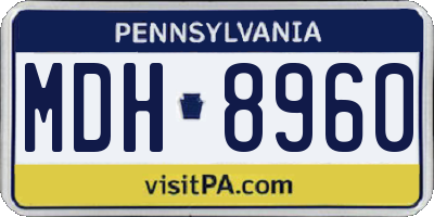 PA license plate MDH8960