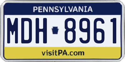 PA license plate MDH8961
