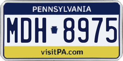 PA license plate MDH8975