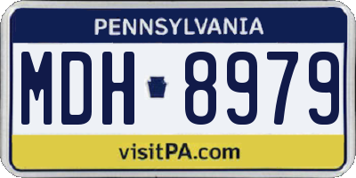 PA license plate MDH8979