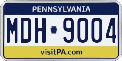 PA license plate MDH9004