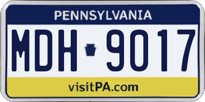 PA license plate MDH9017
