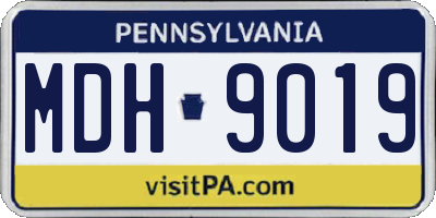 PA license plate MDH9019