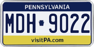 PA license plate MDH9022