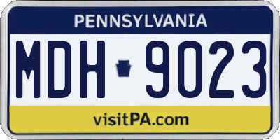 PA license plate MDH9023
