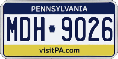 PA license plate MDH9026