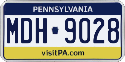 PA license plate MDH9028